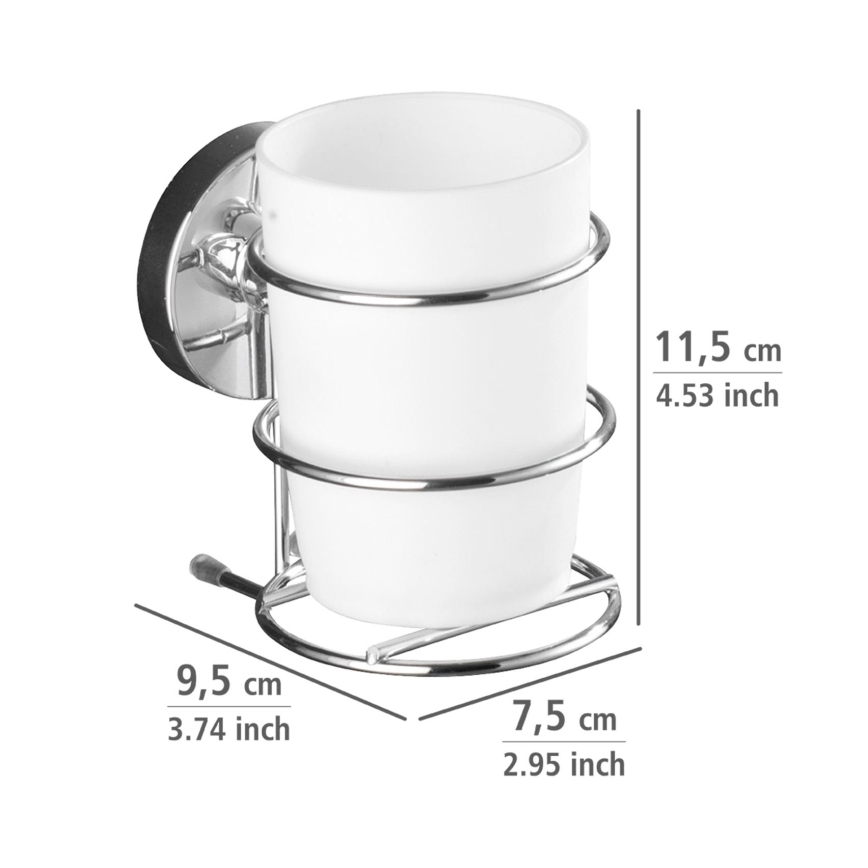 WENKO 20880100-Kopp VACUUM-LOC MILAZZO 7,5x11,5 cm blank. krom/vit