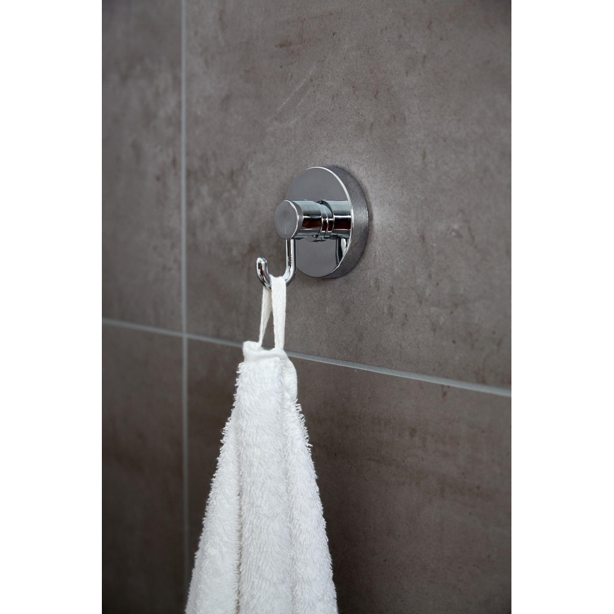 WENKO 20900100-Krok VACUUM-LOC rund i stål 6x6,7 cm blank krom