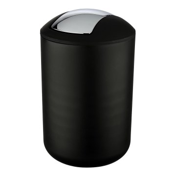 WENKO 21212100 - Papperskorg BRASIL 19,5x31 cm svart/blank krom