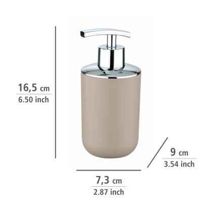 WENKO 21219100 - Tvålpump BRASIL 7,3x16,5 cm beige/blank krom