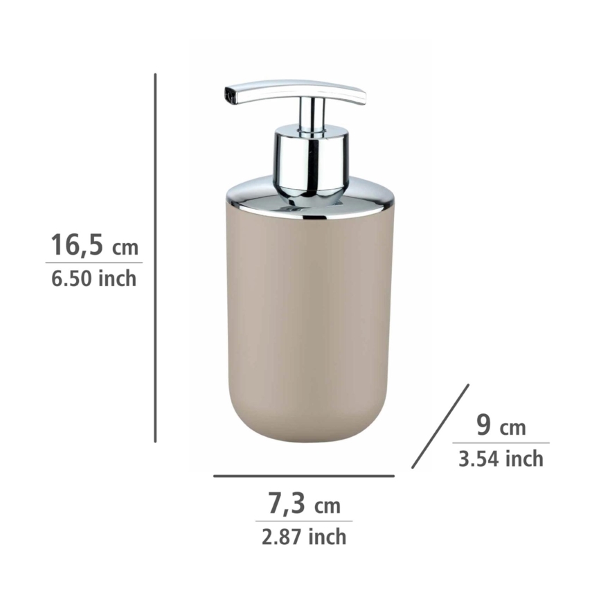 WENKO 21219100 - Tvålpump BRASIL 7,3x16,5 cm beige/blank krom
