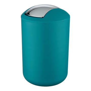 WENKO 21227100 - Avfallskorg BRASIL 19,5x31 cm turkos/blank krom