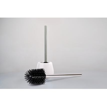 WENKO 21799100 - Toalettborste 7,5 x 35 cm, rostfritt stål/silver/svart