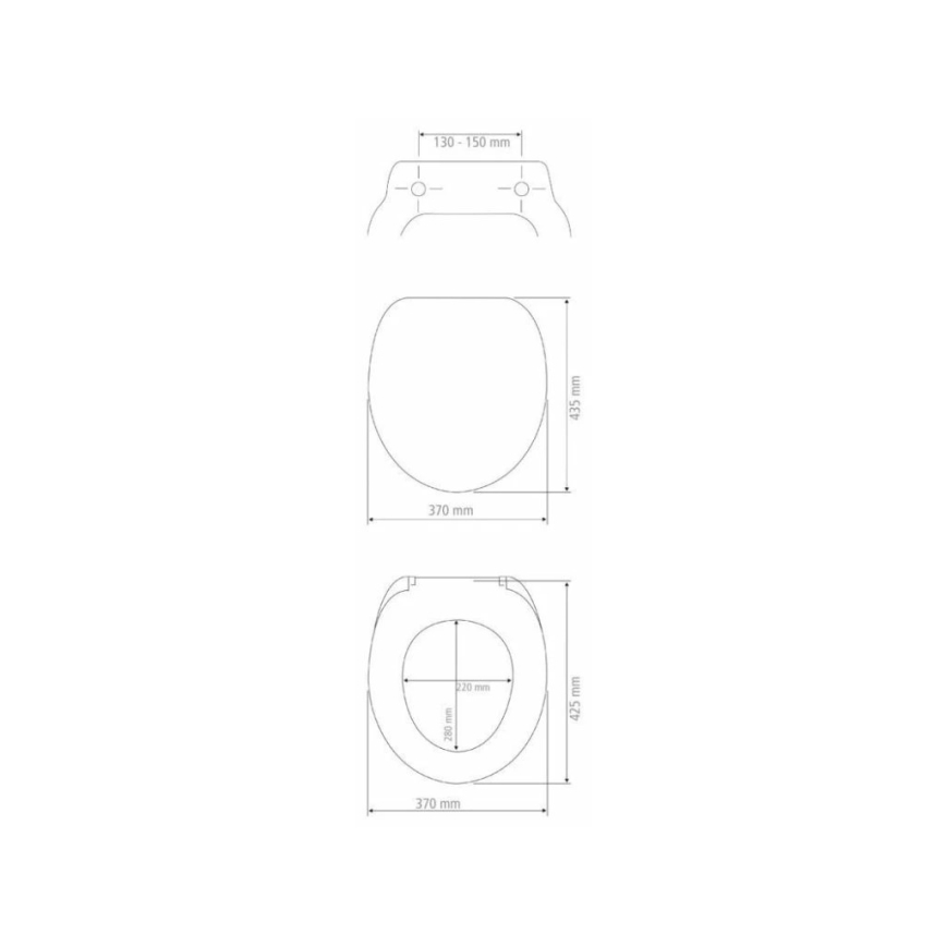 WENKO 21905100-Toalettsits SECURA 37x44 cm vit/grå