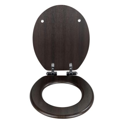 WENKO 22015100-WC toalettsits WENGE 35,5x42,5 cm brun/silver