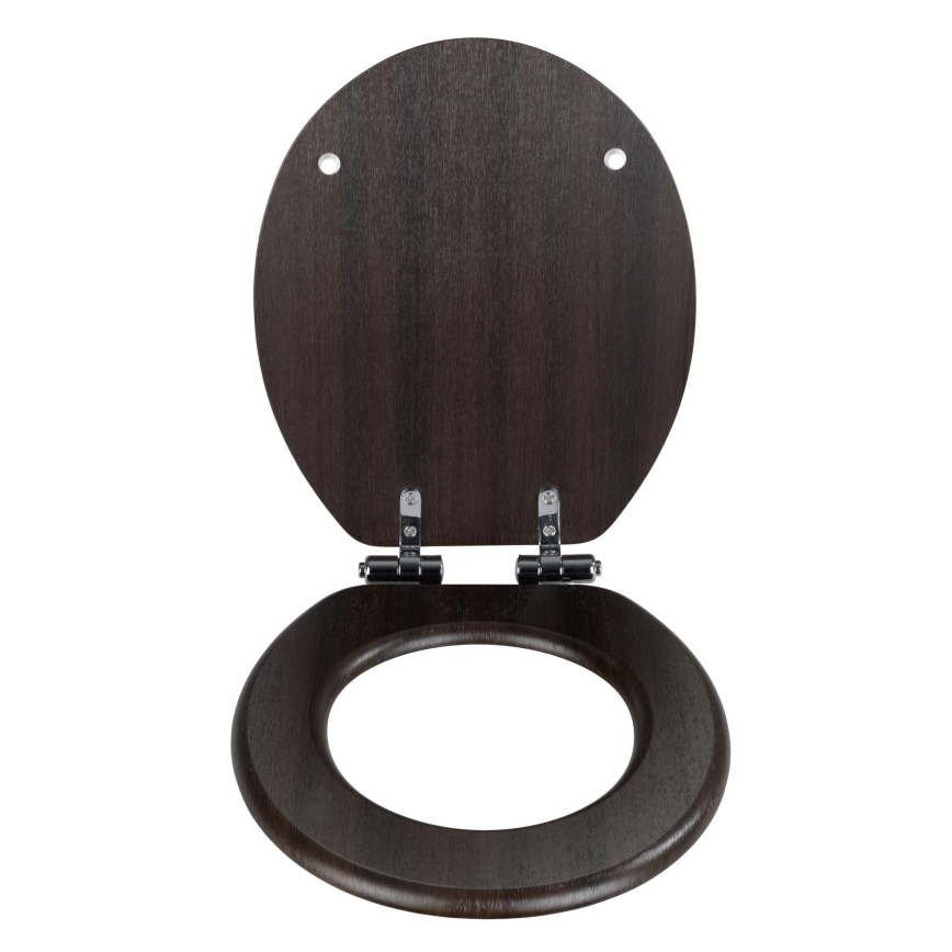 WENKO 22015100-WC toalettsits WENGE 35,5x42,5 cm brun/silver