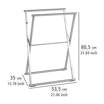 WENKO 22476100 - Handdukställ LAVA 53,5 x 80,5 cm rostfritt stål/silver