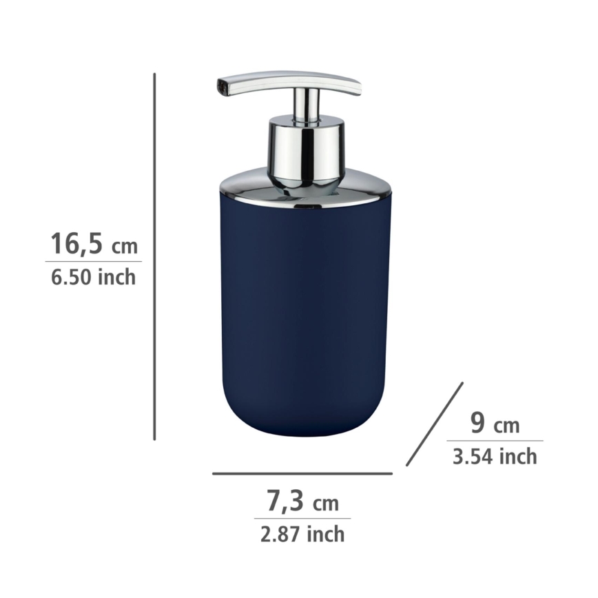 WENKO 22519100 - Tvåldispenser BRASIL 320 ml, blå/blank krom