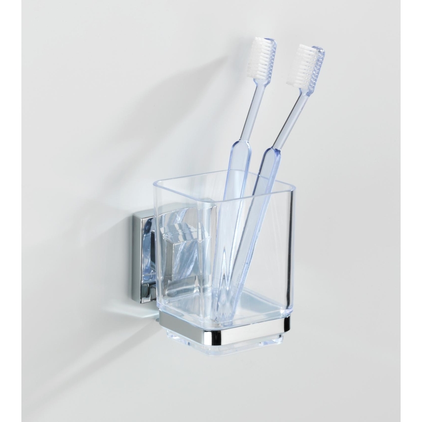WENKO 22680100 -Mugg VACUUM-LOC QUADRO ED 7,5x10 cm silverfärgad/blank. krom/klar