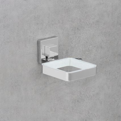 WENKO 22682100 -Hårtorkshållare VACUUM-LOC QUADRO ED 13,5x14 cm silver/krom