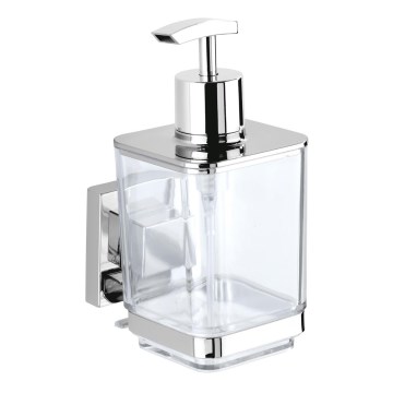 WENKO 22683100-Tvålpump VACUUM-LOC QUADRO ED 7,5x16 cm silver/blank krom