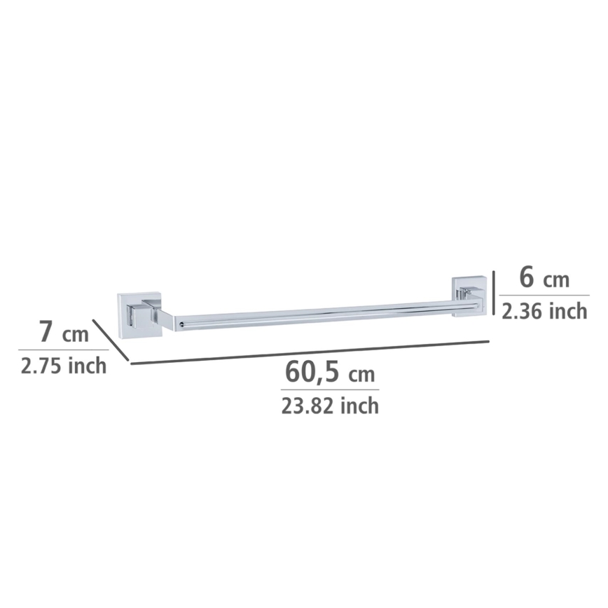 WENKO 22684100-Handdukshållare VACUUM-LOC QUADRO ED 60,5x6 cm silver/blankkrom