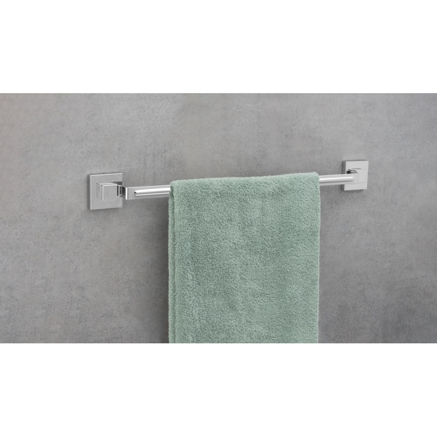 WENKO 22684100-Handdukshållare VACUUM-LOC QUADRO ED 60,5x6 cm silver/blankkrom