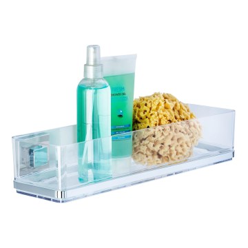 WENKO 22685100-Hylla VACUUM-LOC QUADRO ED 38,5x14,5 cm silver/blank krom