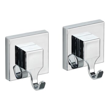 WENKO 22688100-Krok VACUUM-LOC QUADRO ED 6x7 cm silver/blankkrom