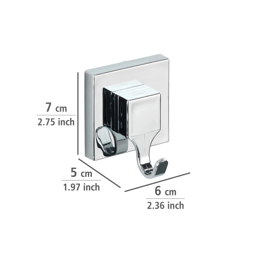 WENKO 22688100-Krok VACUUM-LOC QUADRO ED 6x7 cm silver/blankkrom