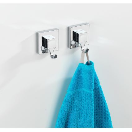 WENKO 22688100-Krok VACUUM-LOC QUADRO ED 6x7 cm silver/blankkrom