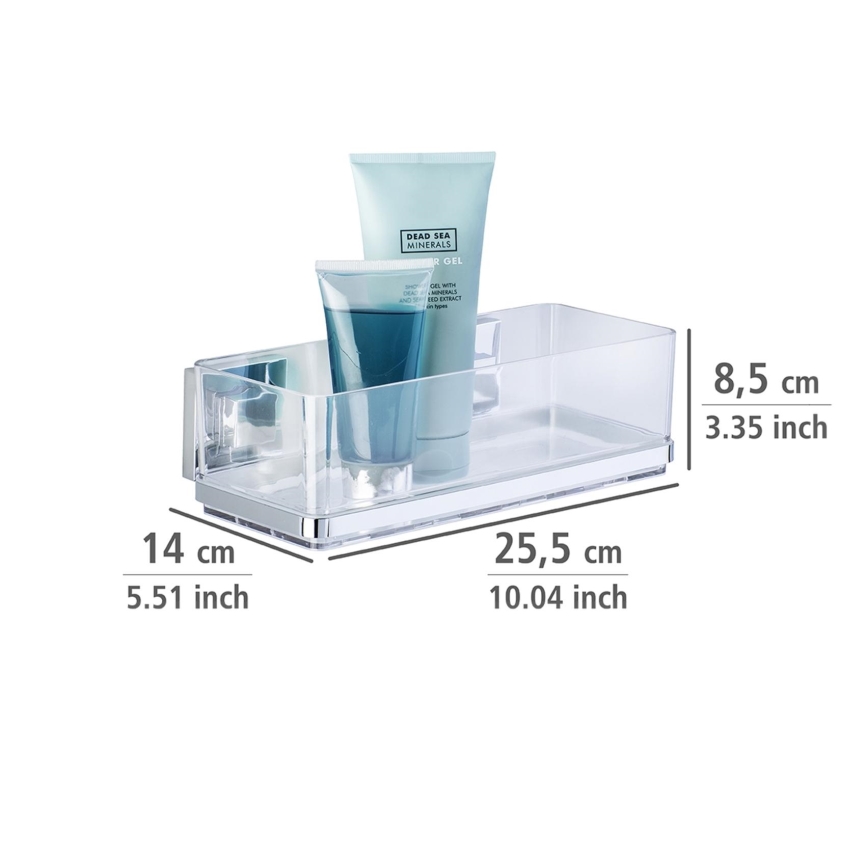 WENKO 22692100-Hylla VACUUM-LOC QUADRO ED 25,5x14 cm silver/transparent