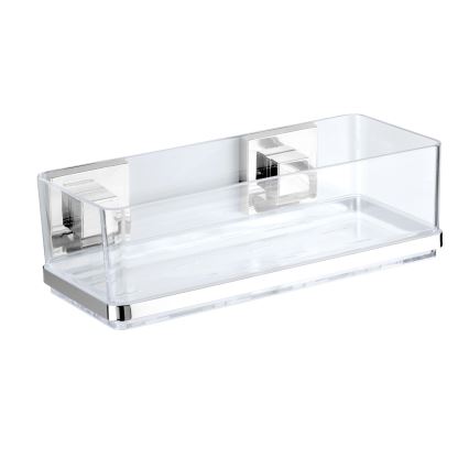 WENKO 22692100-Hylla VACUUM-LOC QUADRO ED 25,5x14 cm silver/transparent