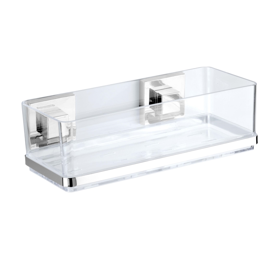 WENKO 22692100-Hylla VACUUM-LOC QUADRO ED 25,5x14 cm silver/transparent