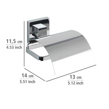 WENKO 22696100-Toalettrullhållare VACUUM-LOC QUADRO ED 13x14 cm blank krom