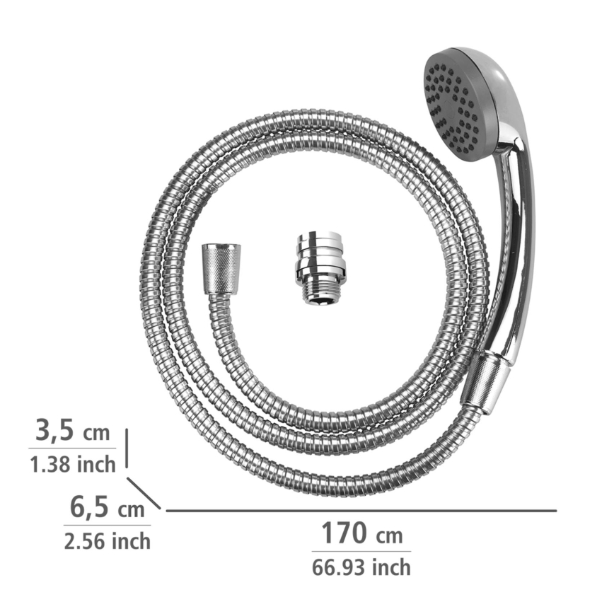 WENKO 22866100 - Duschstång UNIVERSAL 170x6,5 cm blankkrom/silver/grå