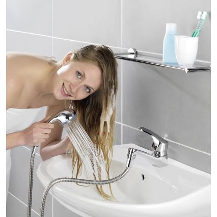 WENKO 22866100 - Duschstång UNIVERSAL 170x6,5 cm blankkrom/silver/grå