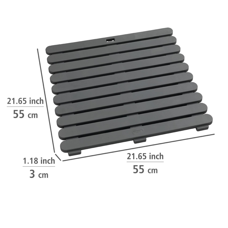 WENKO 22947100-Duschmatta inomhus & utomhus 55x55 cm grå