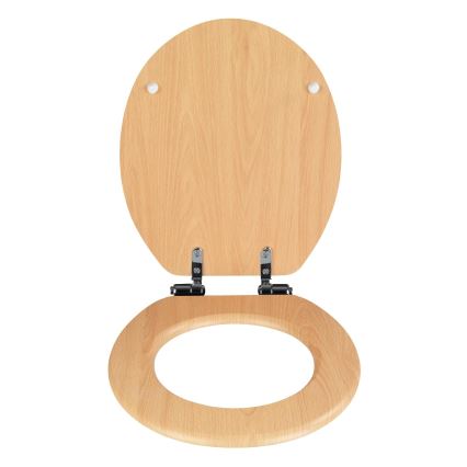 WENKO 22979100-WC-sits NATURAL BEECH 35,5x42,5 cm brun/silver