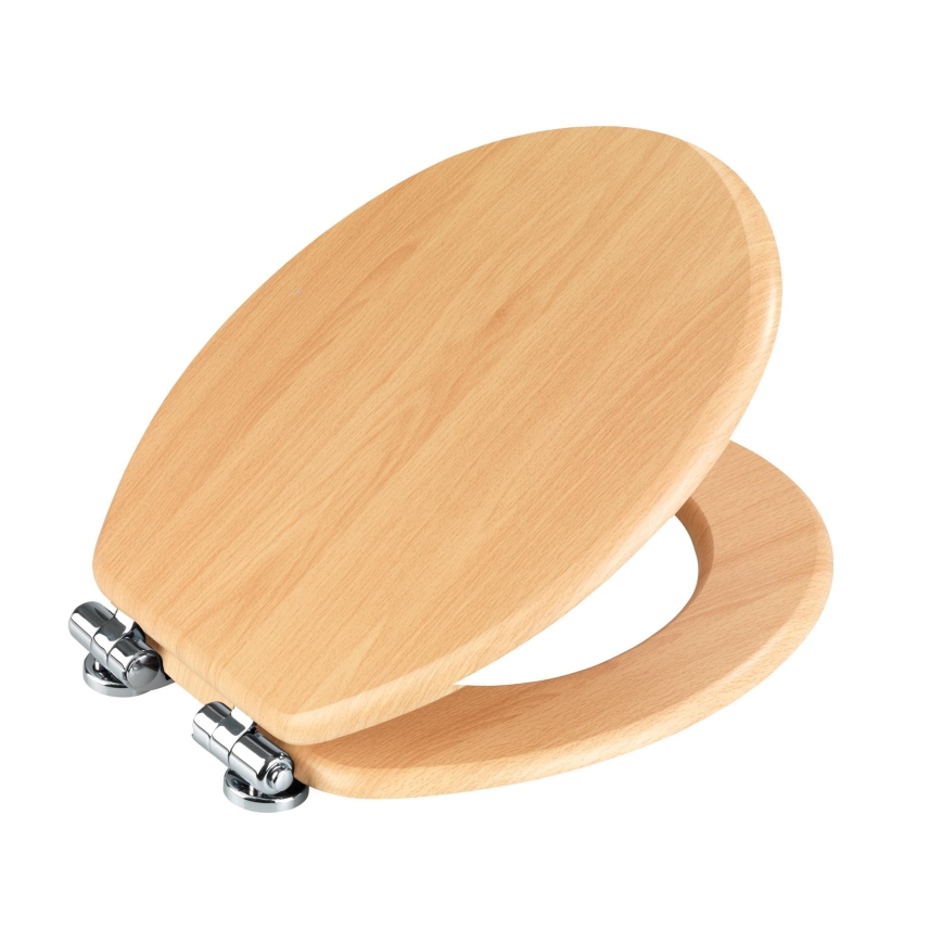 WENKO 22979100-WC-sits NATURAL BEECH 35,5x42,5 cm brun/silver