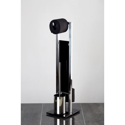 WENKO 22983100 - WC-borste RIVALTA 18x70 cm rostfritt stål/silver/svart