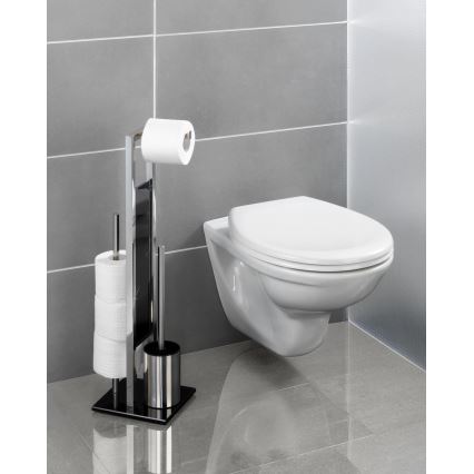 WENKO 22983100 - WC-borste RIVALTA 18x70 cm rostfritt stål/silver/svart