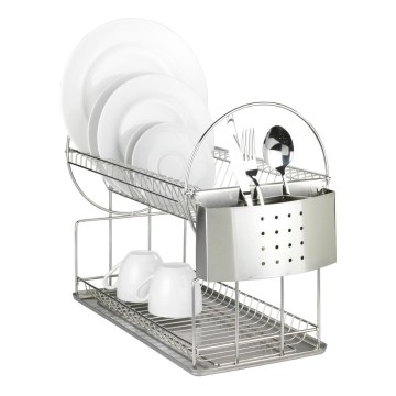 WENKO 2329100 - Diskställ DUO 21x33 cm rostfritt stål/silver