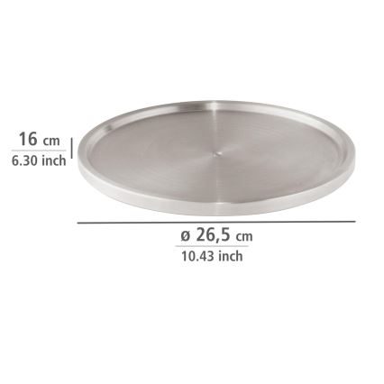 WENKO 2334100 - Bricka i rostfritt stål 26,5x1,5 cm, rostfri/silver