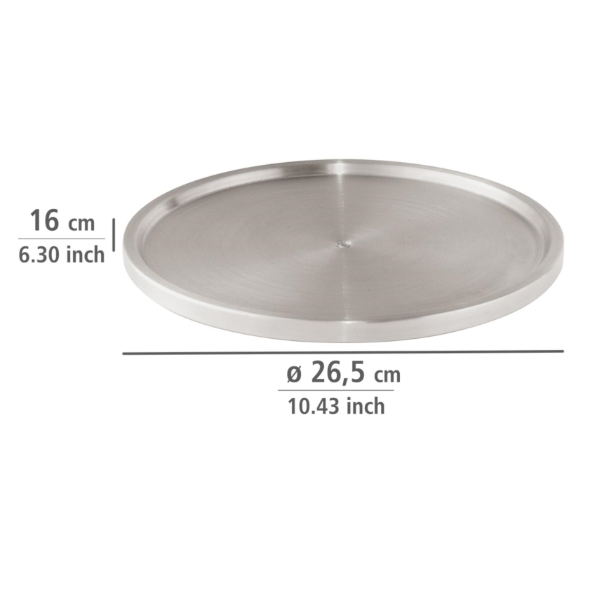 WENKO 2334100 - Bricka i rostfritt stål 26,5x1,5 cm, rostfri/silver
