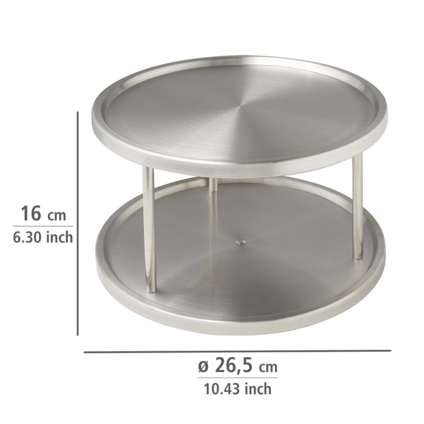 WENKO 2335100 - Karusell CABINET CAROUSEL 26,5x15,5 cm rostfritt stål/silver