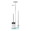 WENKO 23364100 - WC-borste DEBAR 21x70,5 cm rostfritt stål/satinborstad/vit
