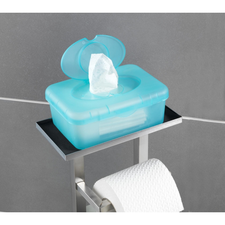 WENKO 23364100 - WC-borste DEBAR 21x70,5 cm rostfritt stål/satinborstad/vit