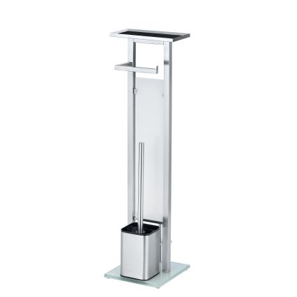 WENKO 23364100 - WC-borste DEBAR 21x70,5 cm rostfritt stål/satinborstad/vit