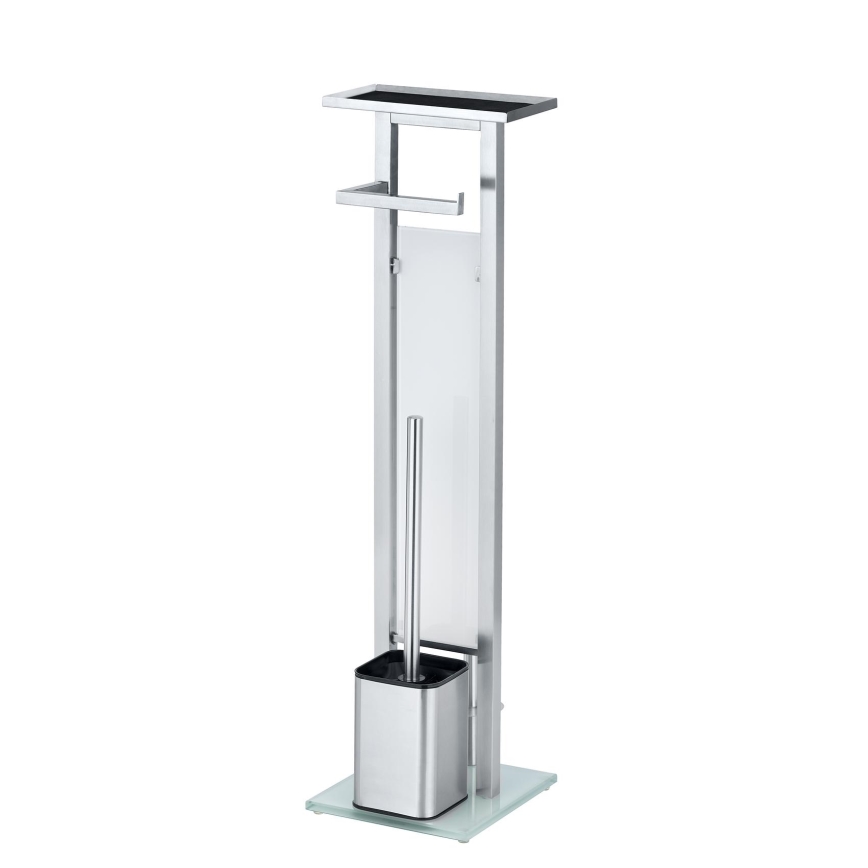 WENKO 23364100 - WC-borste DEBAR 21x70,5 cm rostfritt stål/satinborstad/vit