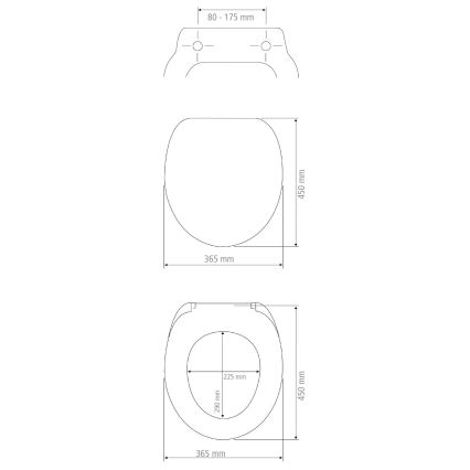 WENKO 23532100-WC toalettsits 36,5x45 cm, flerfärgad/silver, bärkapacitet 300/350 kg