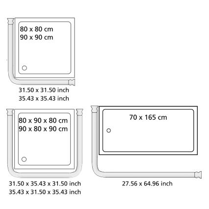 WENKO 23565100 - Svart stång 2 x 2 cm