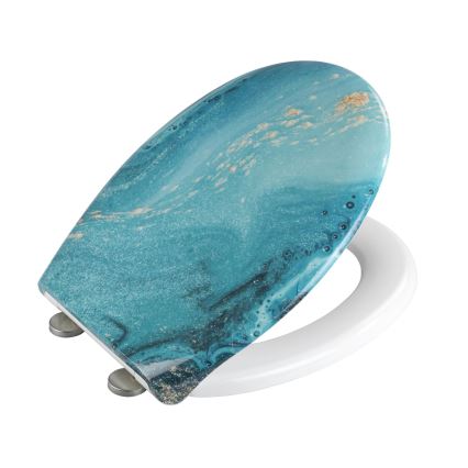 WENKO 23571100-WC toalettsits 300/350 kg (WC-sits) 44,5x37 cm, flerfärgad/silver