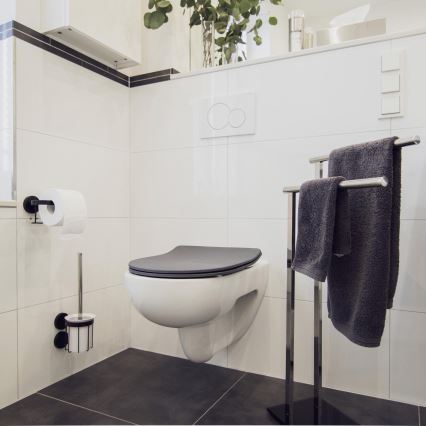 WENKO 23828100-WC WC-sits SEDILO 45,2x36,2 cm grå/silver