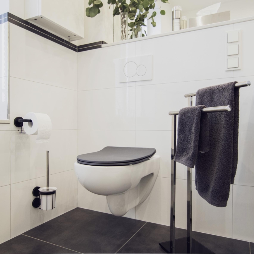 WENKO 23828100-WC WC-sits SEDILO 45,2x36,2 cm grå/silver