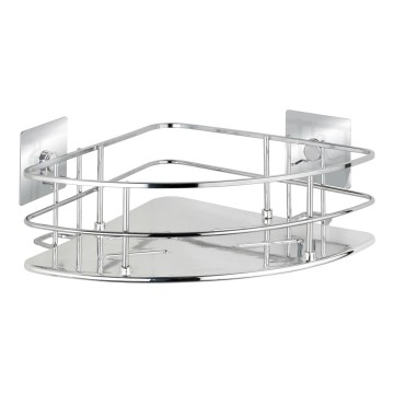 WENKO 23856800-Hylla TURBO-LOC QUADRO ED. 27,5 x 19,3 cm, rostfritt stål/blank krom