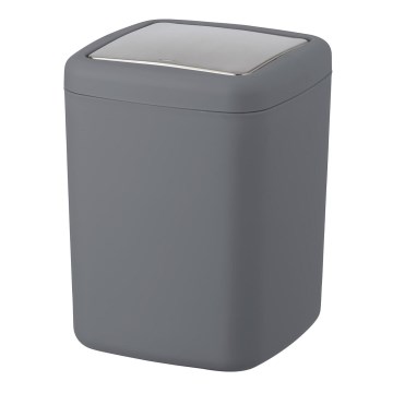 WENKO 23979100 - Papperskorg BARCELONA 15x20 cm antracit/blank krom