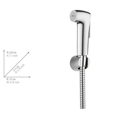 WENKO 23999100 - Bidetset Vattensparsystem 12x7 cm blank krom/silverfärgad