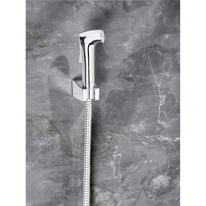 WENKO 23999100 - Bidetset Vattensparsystem 12x7 cm blank krom/silverfärgad
