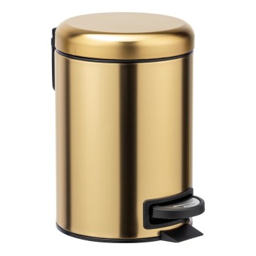 WENKO 24009800 - Avfallskorg LEMAN 17x25 cm rostfritt stål/guld/svart